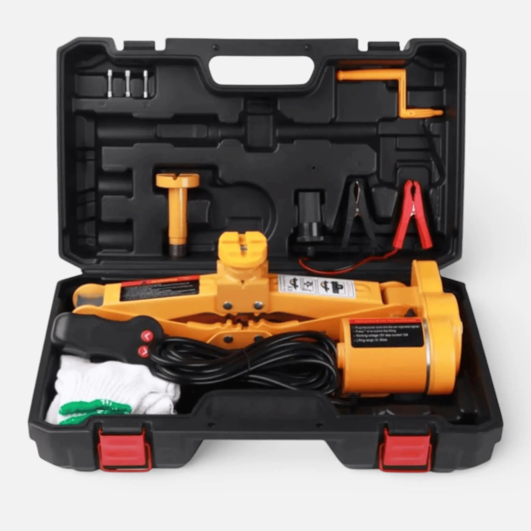 Cric auto electric tip foarfeca 12V, sarcina maxima 3 tone, portabil, cu telecomanda, trusa completa