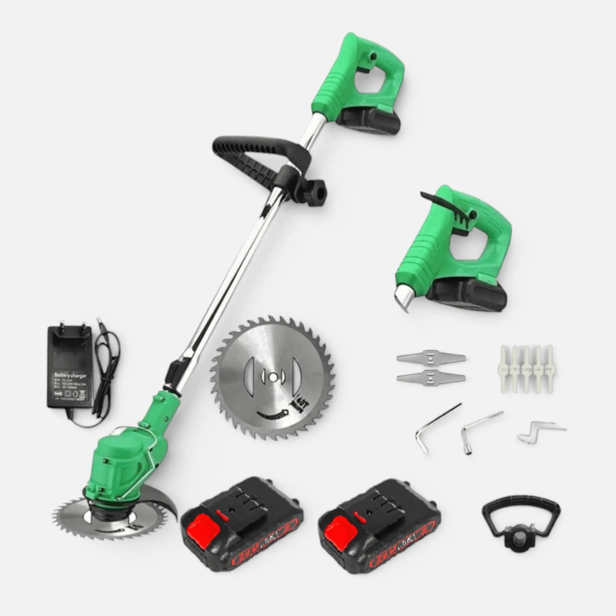 Motocoasa electrica 500W, 2 acumulatori 48V 8.0mAh, 18000 RPM, brat ajustabil