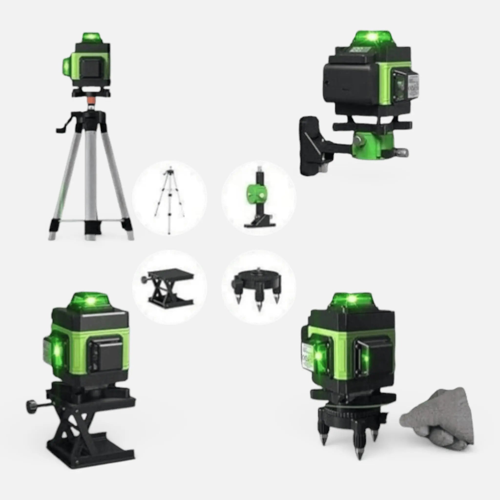 Nivela laser 4D, 16 linii, auto-nivelare, alimentare USB, 2 baterii, inaltime ajustabila 1.2 m