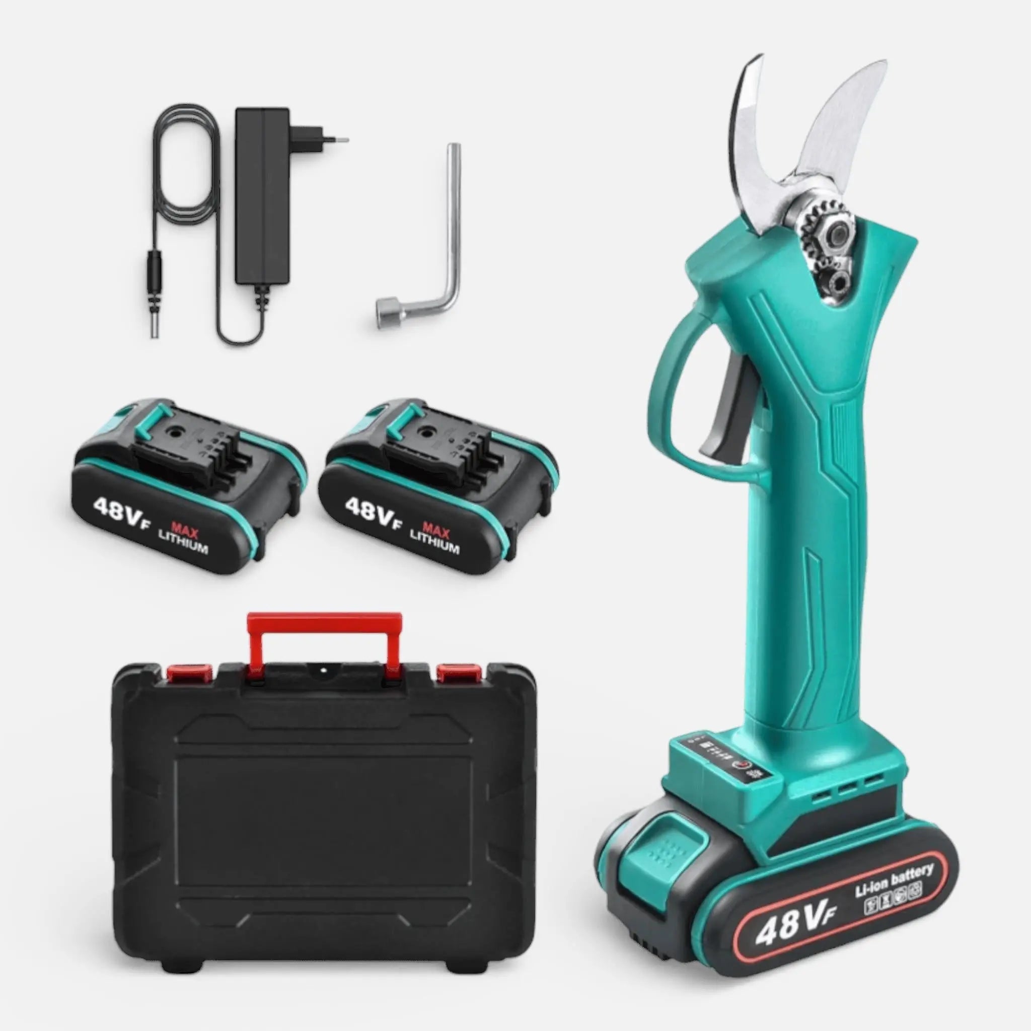 Foarfeca electrica pentru gradinarit, 500W, 2 acumulatori 48V 8Ah, lama SK5, taiere 30mm