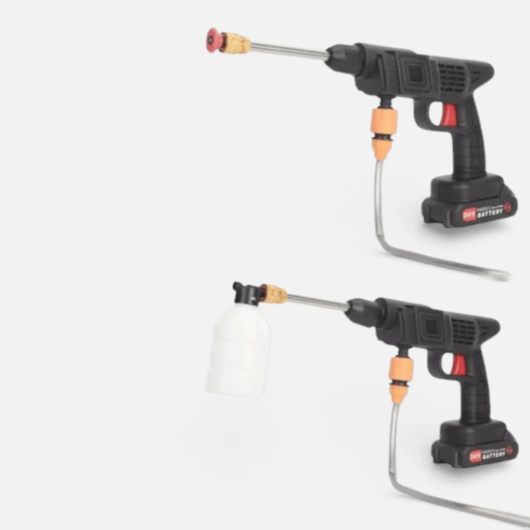 Aparat de spalat cu presiune portabil, fara fir, 500W, 2 baterii 48V, 30 bar, 8L/min, negru