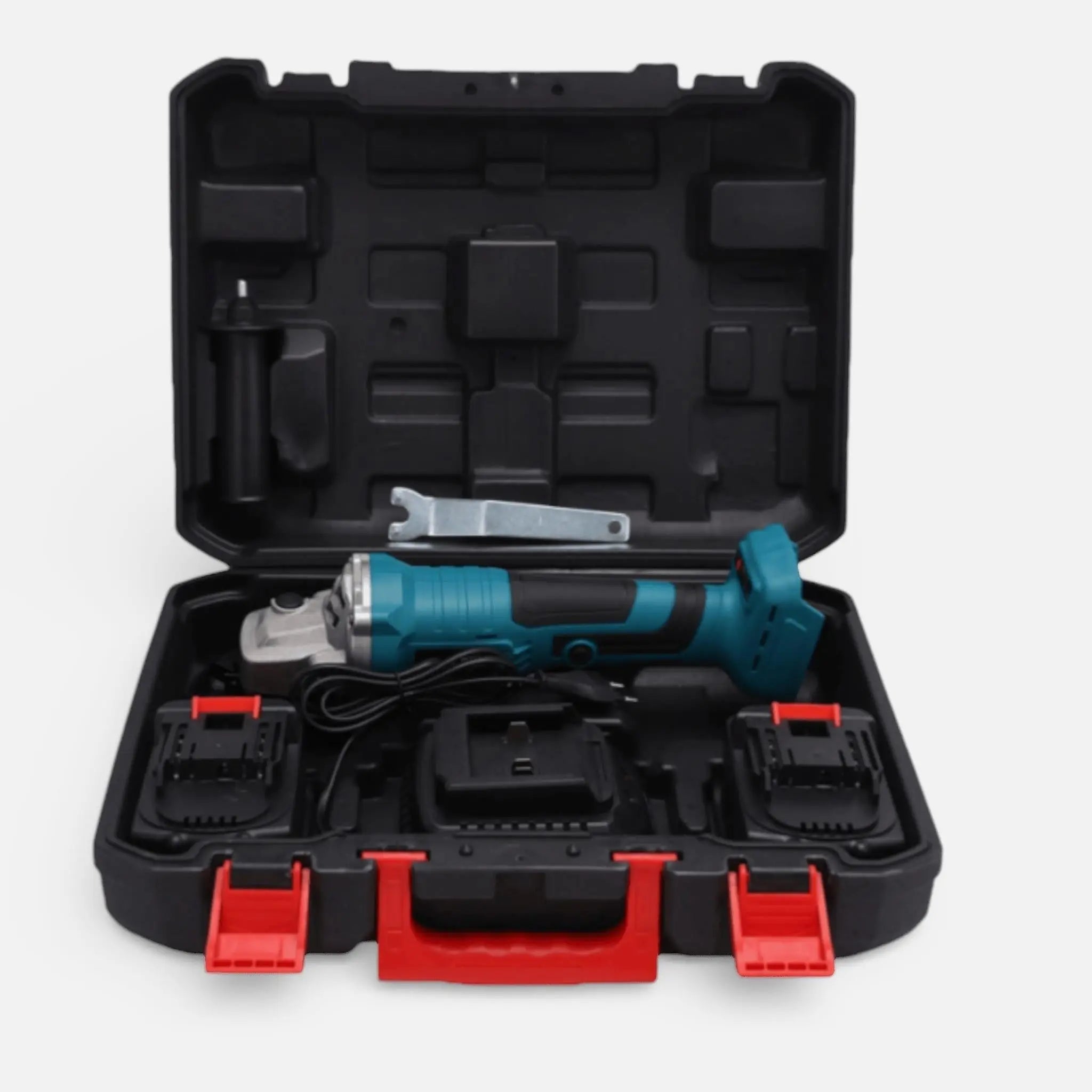 Polizor unghiular, 2 acumulatori 48V 8Ah, 9000 RPM, 2 discuri taiere, statie incarcare, valiza